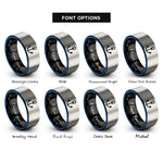 font options for inside engraving on black & blue & silver navy anchor rings