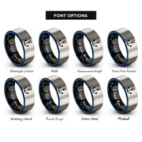 font options for inside engraving on black & blue & silver navy anchor rings