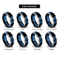 font options for inside engraving on blue & gray navy anchor rings