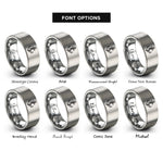font options for inside engraving on grey navy anchor rings
