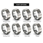 font options for inside engraving on gray navy anchor rings