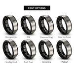 font options for inside engraving on black & gray navy chevrons rings