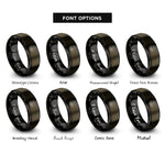 font options for inside engraving on gunmetal & black navy chevrons rings