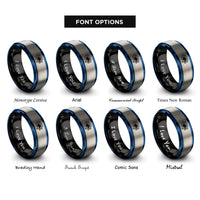 font options for inside engraving on black & blue & silver nebula rings