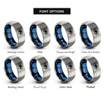 font options for inside engraving on blue & gray nebula rings