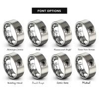 font options for inside engraving on silver nebula rings