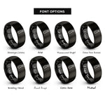 font options for inside engraving on black necktie icon rings
