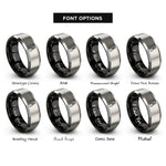 font options for inside engraving on black & grey needle nose pliers rings