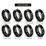 font options for inside engraving on black & gray needle nose pliers rings