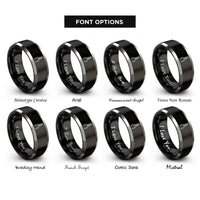 font options for inside engraving on black & gray needle nose pliers rings