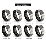 font options for inside engraving on black & silver needle nose pliers rings