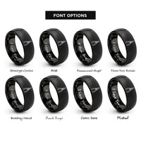 font options for inside engraving on black needle nose pliers rings