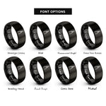 font options for inside engraving on black needle nose pliers rings