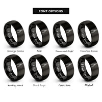 font options for inside engraving on black needle nose pliers rings