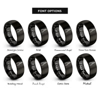 font options for inside engraving on black needle nose pliers rings
