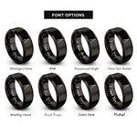 font options for inside engraving on black needle nose pliers rings