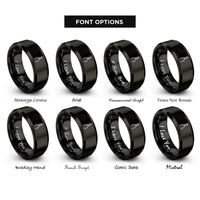 font options for inside engraving on black needle nose pliers rings