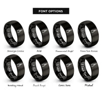 font options for inside engraving on black needle nose pliers rings