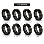 font options for inside engraving on black needle nose pliers rings