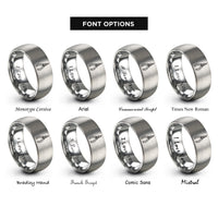 font options for inside engraving on silver needle nose pliers rings