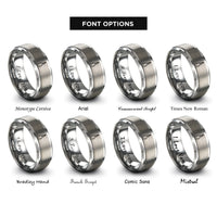 font options for inside engraving on gray needle nose pliers rings