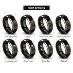 font options for inside engraving on black & gray needle thread rings