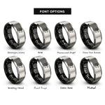 font options for inside engraving on black & gray needle thread rings