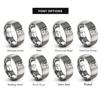 font options for inside engraving on grey needle thread rings