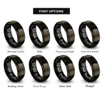 font options for inside engraving on gunmetal & black needle thread rings