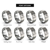 font options for inside engraving on grey needle threader rings
