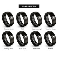 font options for inside engraving on black negroni rings