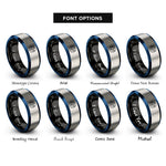 font options for inside engraving on black & blue & gray neptune rings