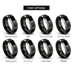 font options for inside engraving on black & grey neptune rings