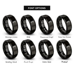font options for inside engraving on black neptune rings