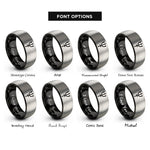 font options for inside engraving on black & gray neptune glyph rings