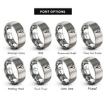 font options for inside engraving on gray neptune glyph rings