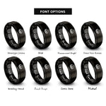 font options for inside engraving on black nest eggs rings
