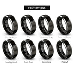 font options for inside engraving on black & silver netherland dwarf rings