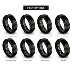 font options for inside engraving on black netherlands rings