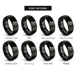 font options for inside engraving on black netherlands rings