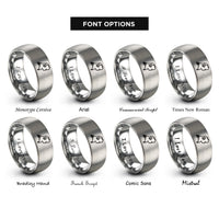 font options for inside engraving on silver netherlands rings