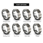 font options for inside engraving on grey netherlands rings