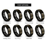 font options for inside engraving on gunmetal & black netherlands rings