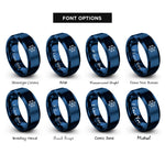 font options for inside engraving on blue network nodes rings