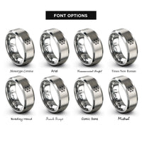 font options for inside engraving on grey network nodes rings