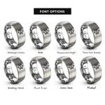 font options for inside engraving on silver neural network rings