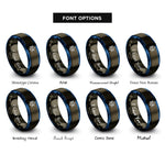 font options for inside engraving on gunmetal & blue neural network rings