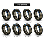 font options for inside engraving on gunmetal & blue neural network rings