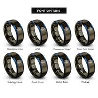 font options for inside engraving on gunmetal & blue neural network rings
