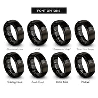 font options for inside engraving on black neural network nodes rings